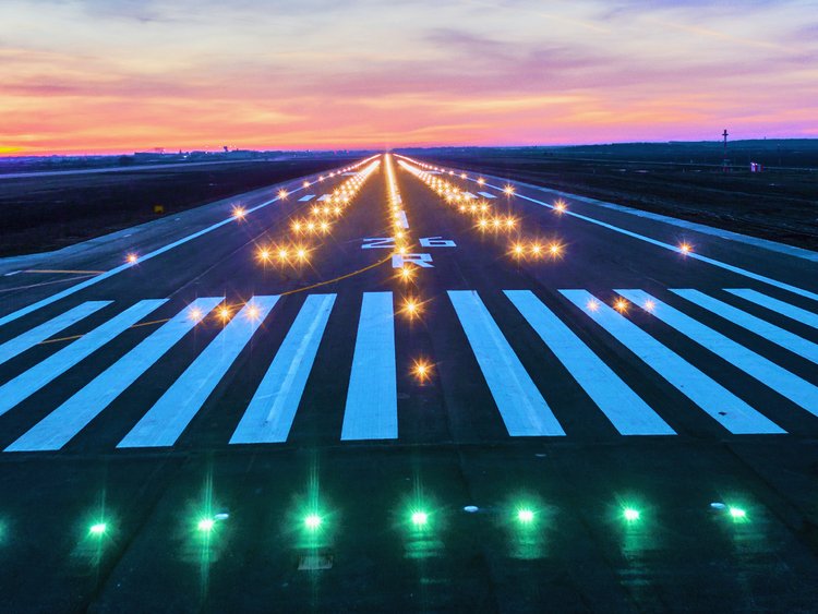Runway at dawn. Picture of the runway at dawn.